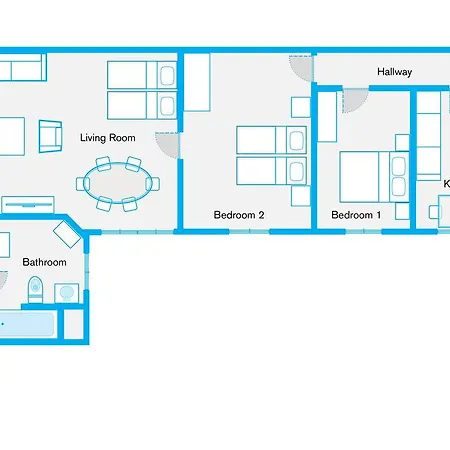 Thewilhelmshavener Group Apartment, Group & Family Friendly, 100m2, 2br, 1 Living Room, Huge Table, Ideal For 4 - 6 Guests Daire